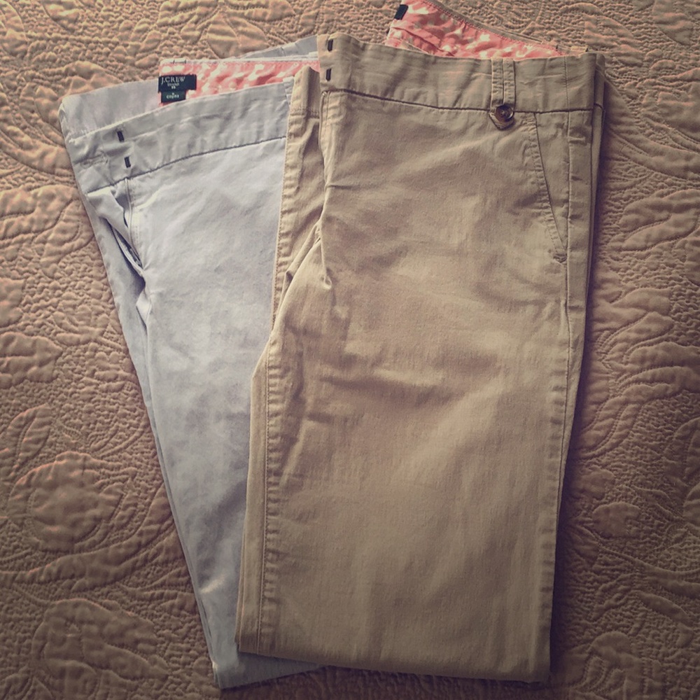 2 pairs J Crew City fit chinos